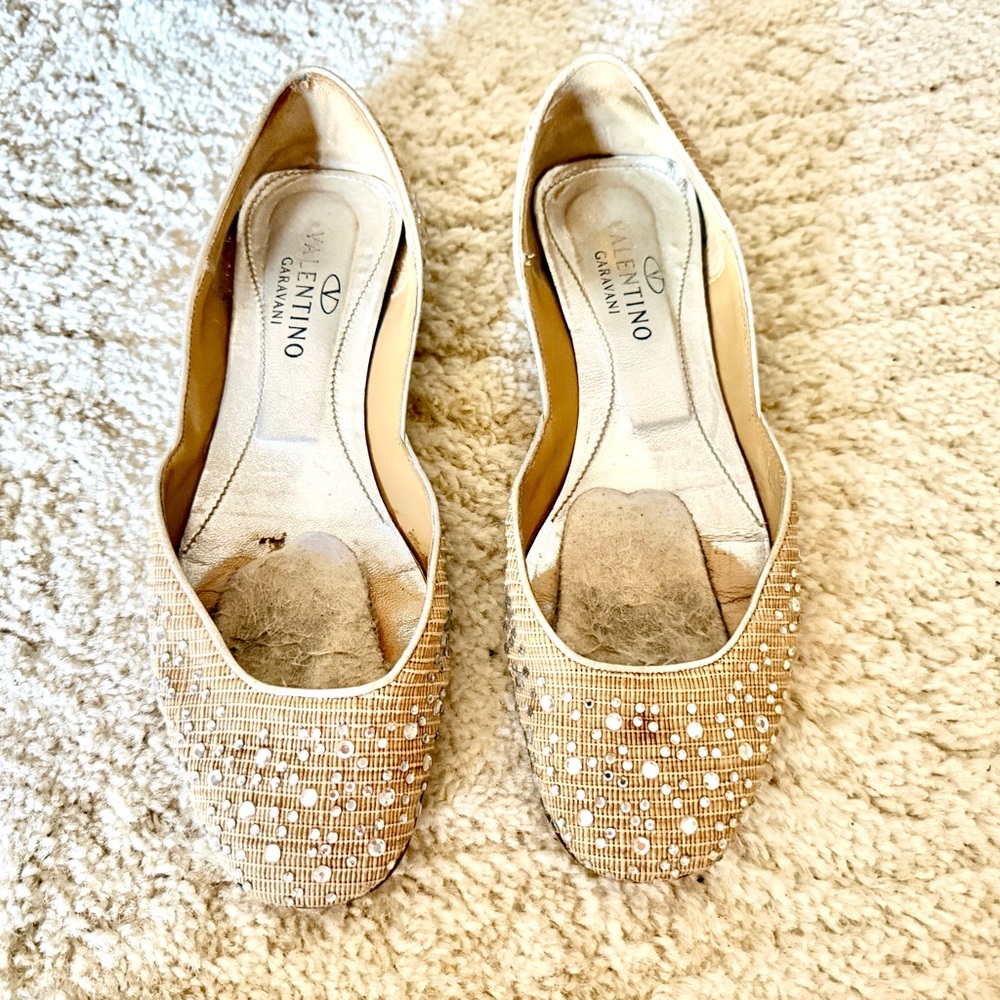 Valentino Cream Flats Elegant Loafers